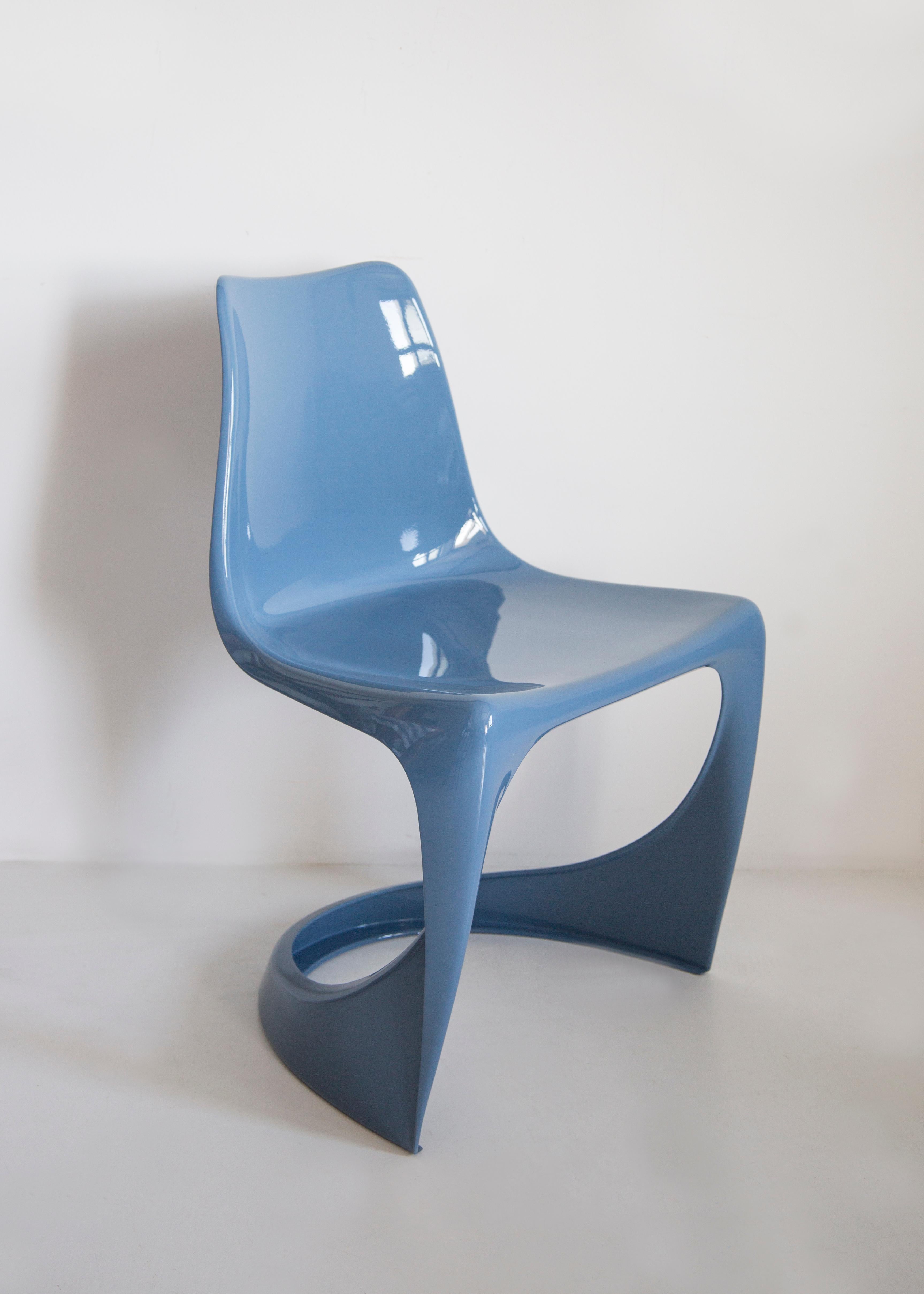 Set of Eight Mid Century Blue Cado Chairs, Steen Østergaard, Europe, 1960s For Sale 2