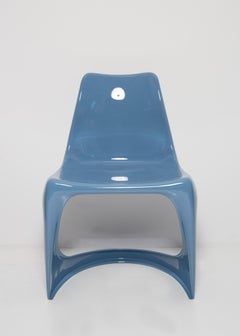 Set of Eight Mid Century Blue Cado Chairs, Steen Østergaard, Europe, 1960s