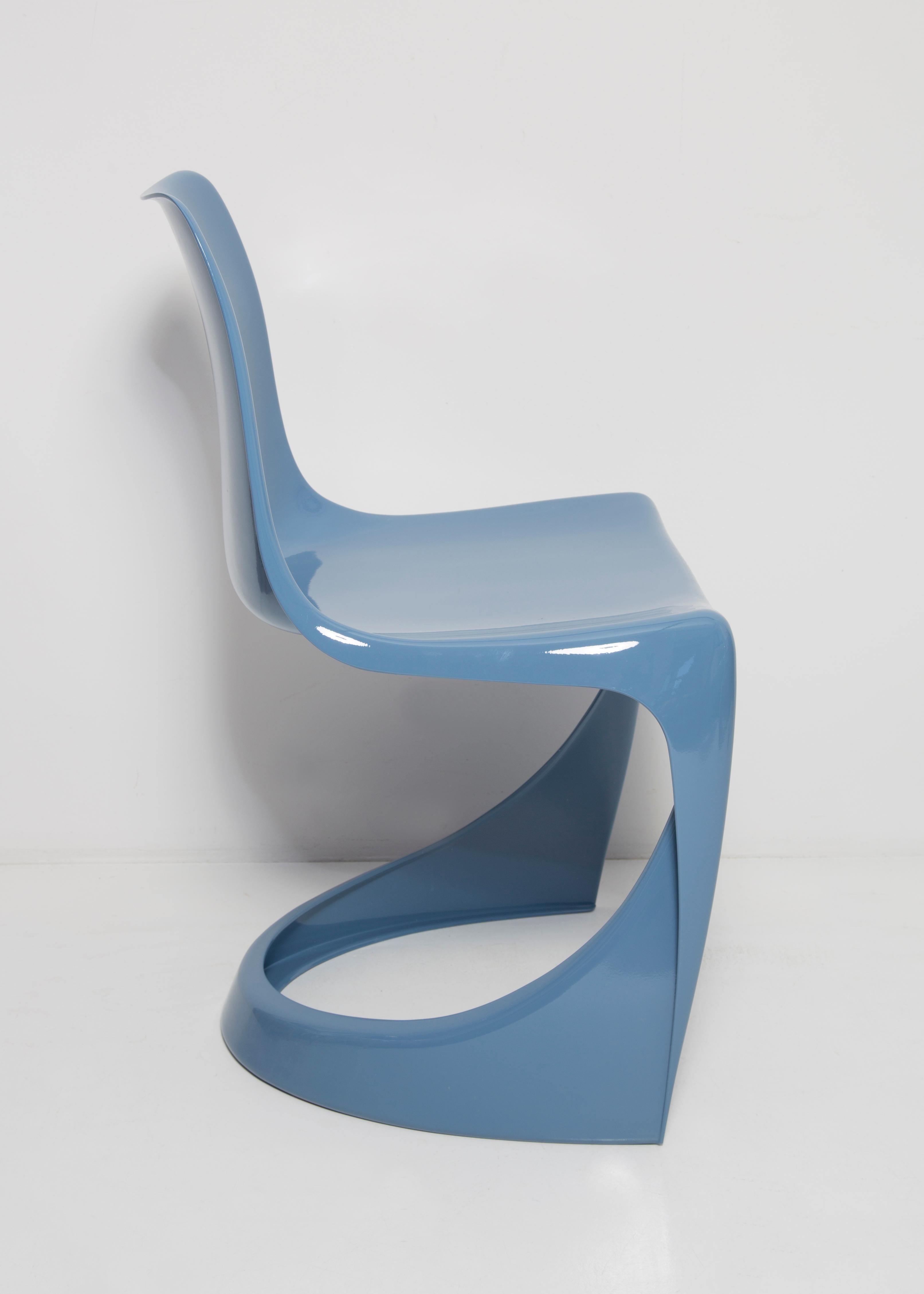 Polish Set of Eight Mid Century Blue Cado Chairs, Steen Østergaard, Europe, 1960s For Sale