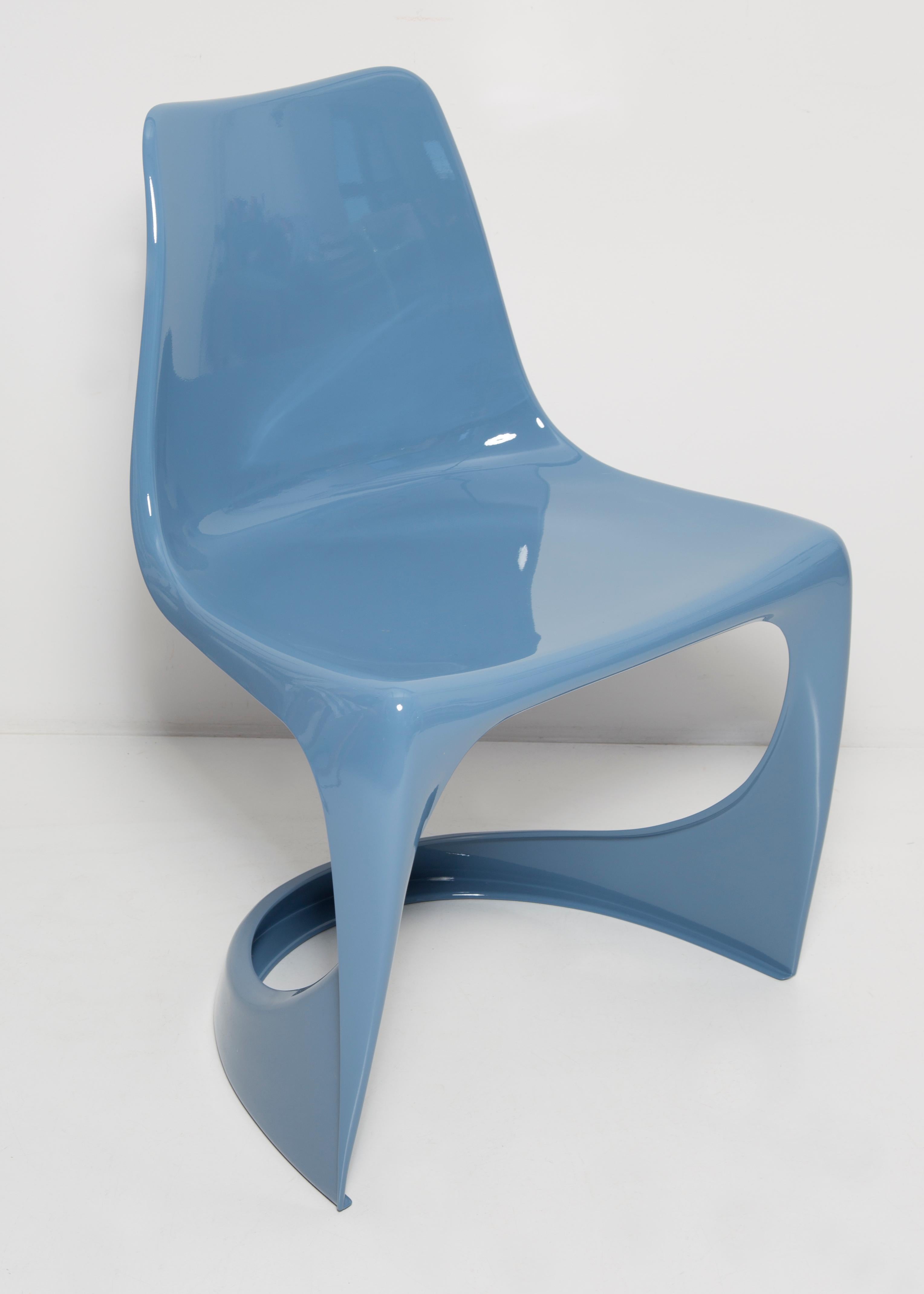 Set of Eight Mid Century Blue Cado Chairs, Steen Østergaard, Europe, 1960s In Excellent Condition For Sale In 05-080 Hornowek, PL
