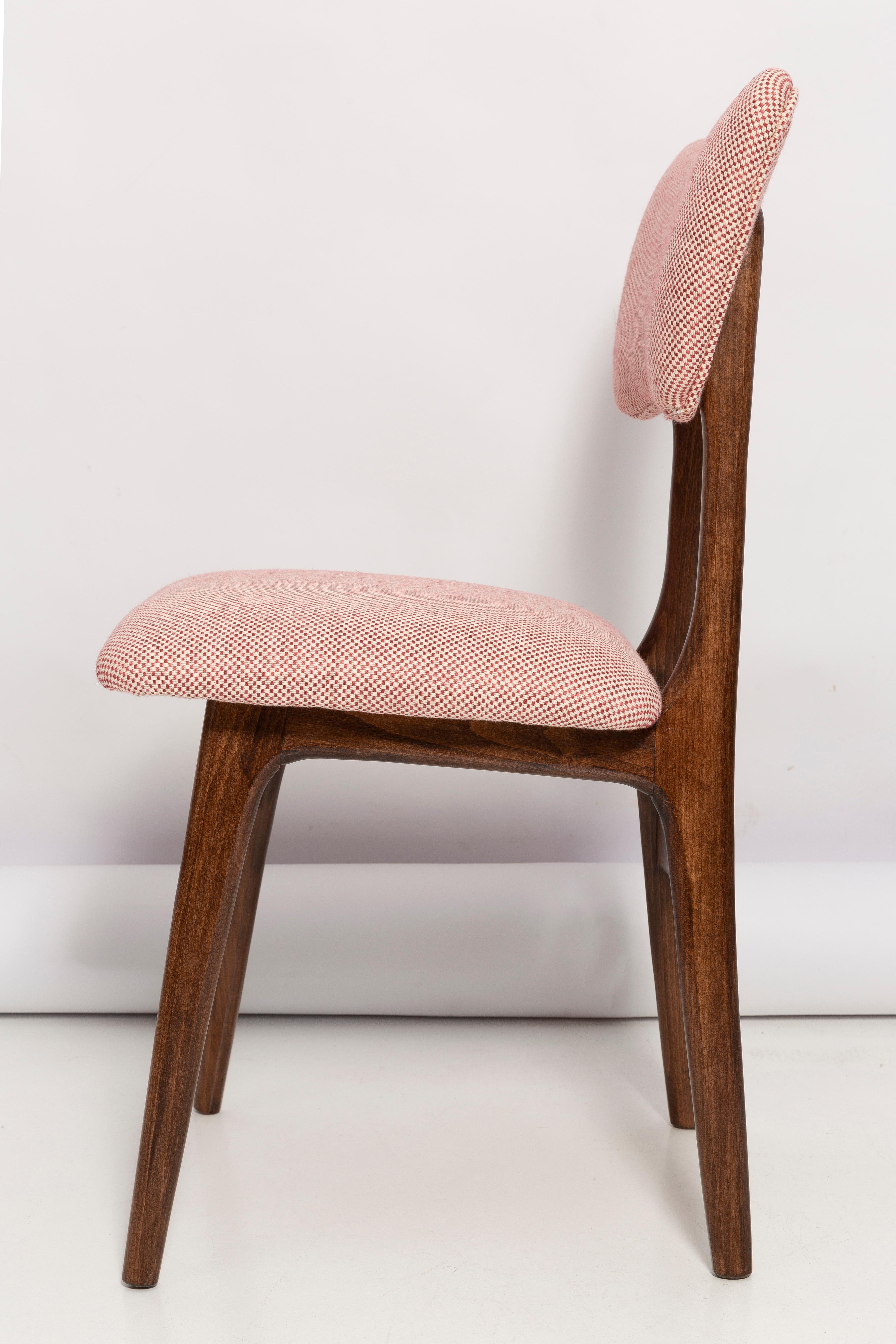 Set of Eight Mid Century Butterfly Dining Chairs, Peony Cotton, Poland, 1960s For Sale 4