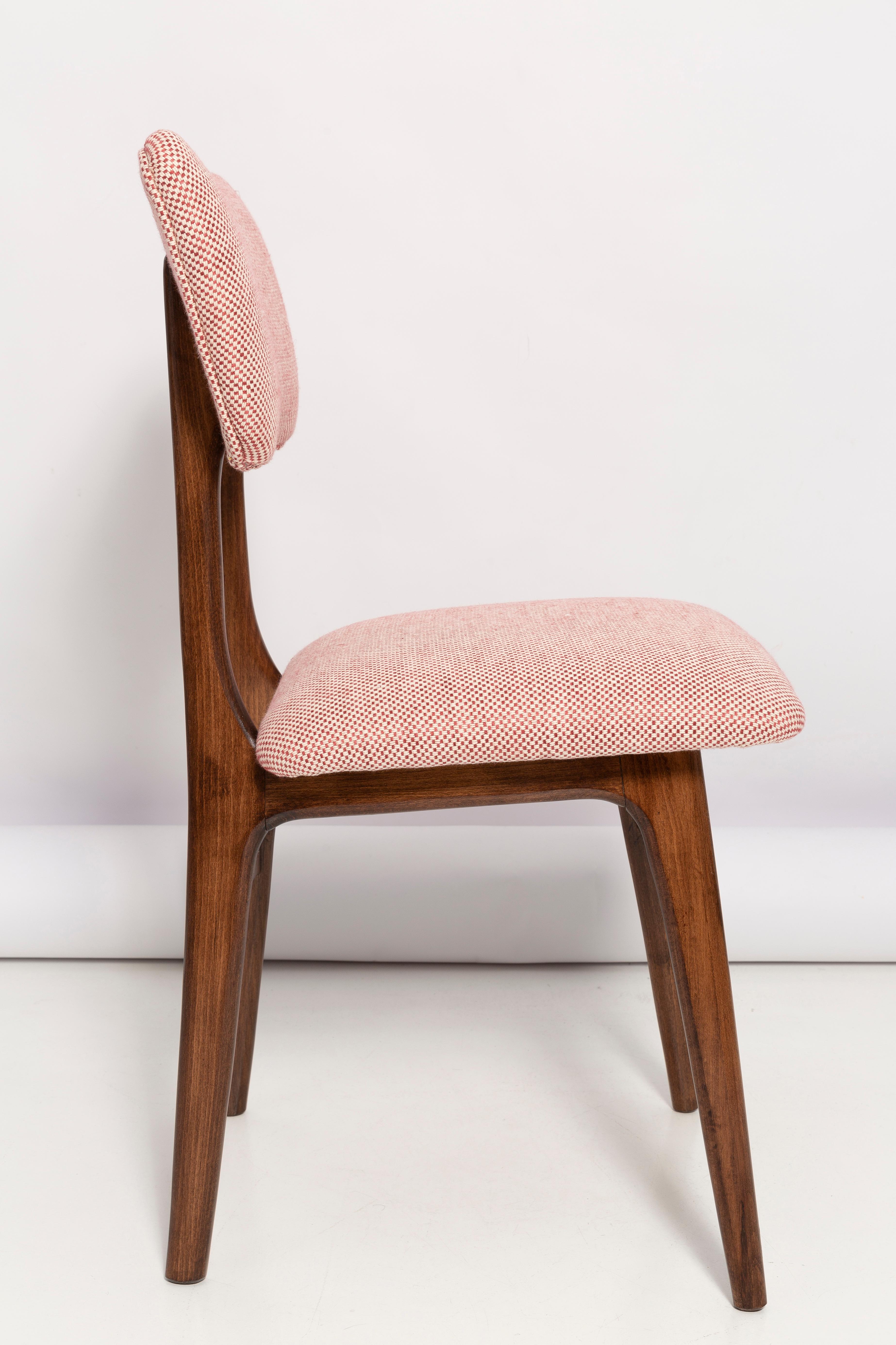 Set of Eight Mid Century Butterfly Dining Chairs, Peony Cotton, Poland, 1960s In Excellent Condition For Sale In 05-080 Hornowek, PL