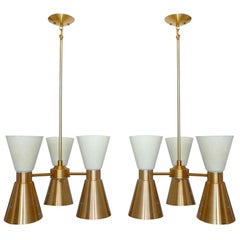 Set of Eight Mid-Century Church Chandeliers