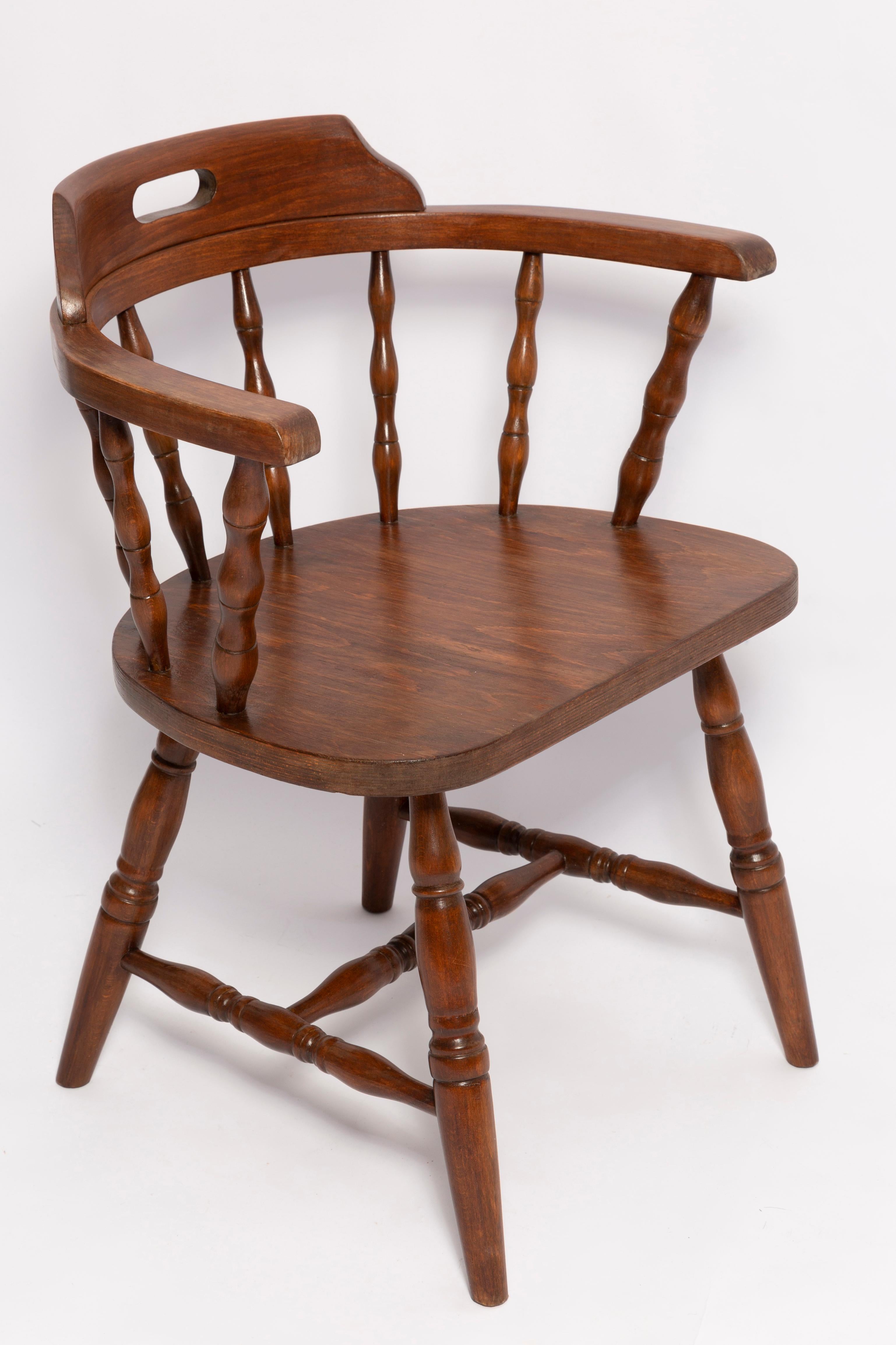 Mid-Century Modern Set of Eight Mid Century Dark Brown Beechwood Bonanza Chairs, Europe, 1960s For Sale