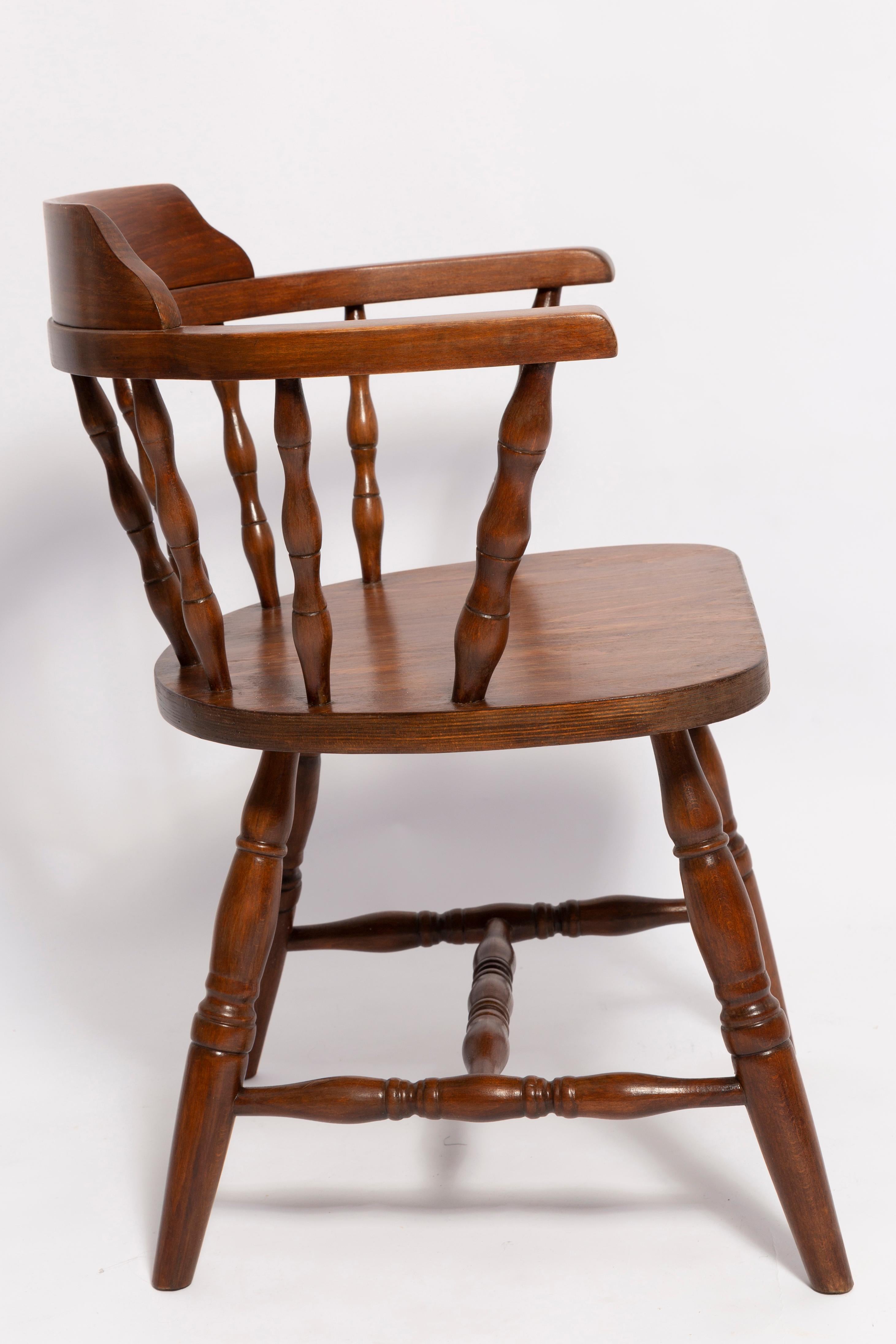 Polish Set of Eight Mid Century Dark Brown Beechwood Bonanza Chairs, Europe, 1960s For Sale