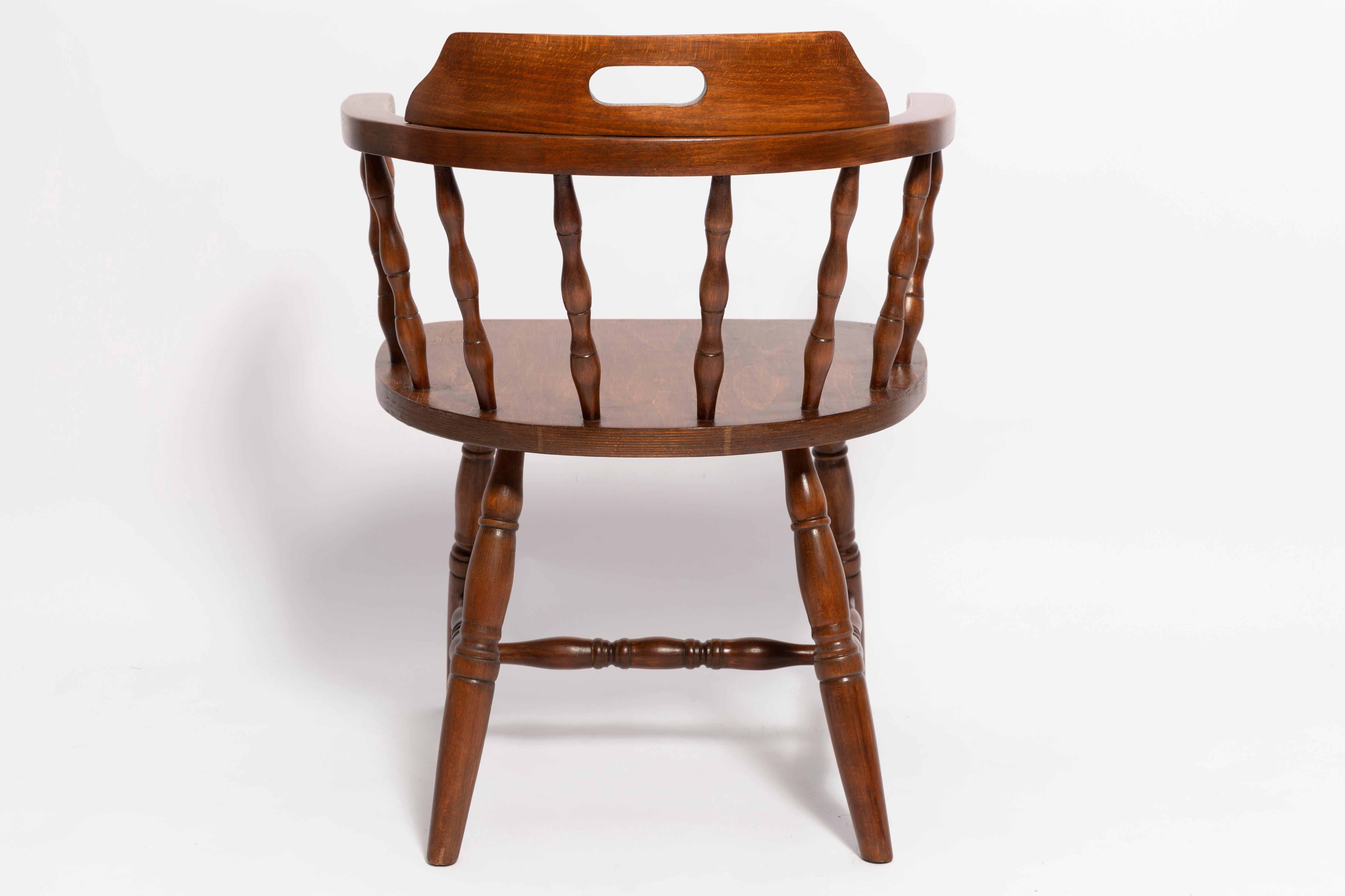 Woodwork Set of Eight Mid Century Dark Brown Beechwood Bonanza Chairs, Europe, 1960s For Sale