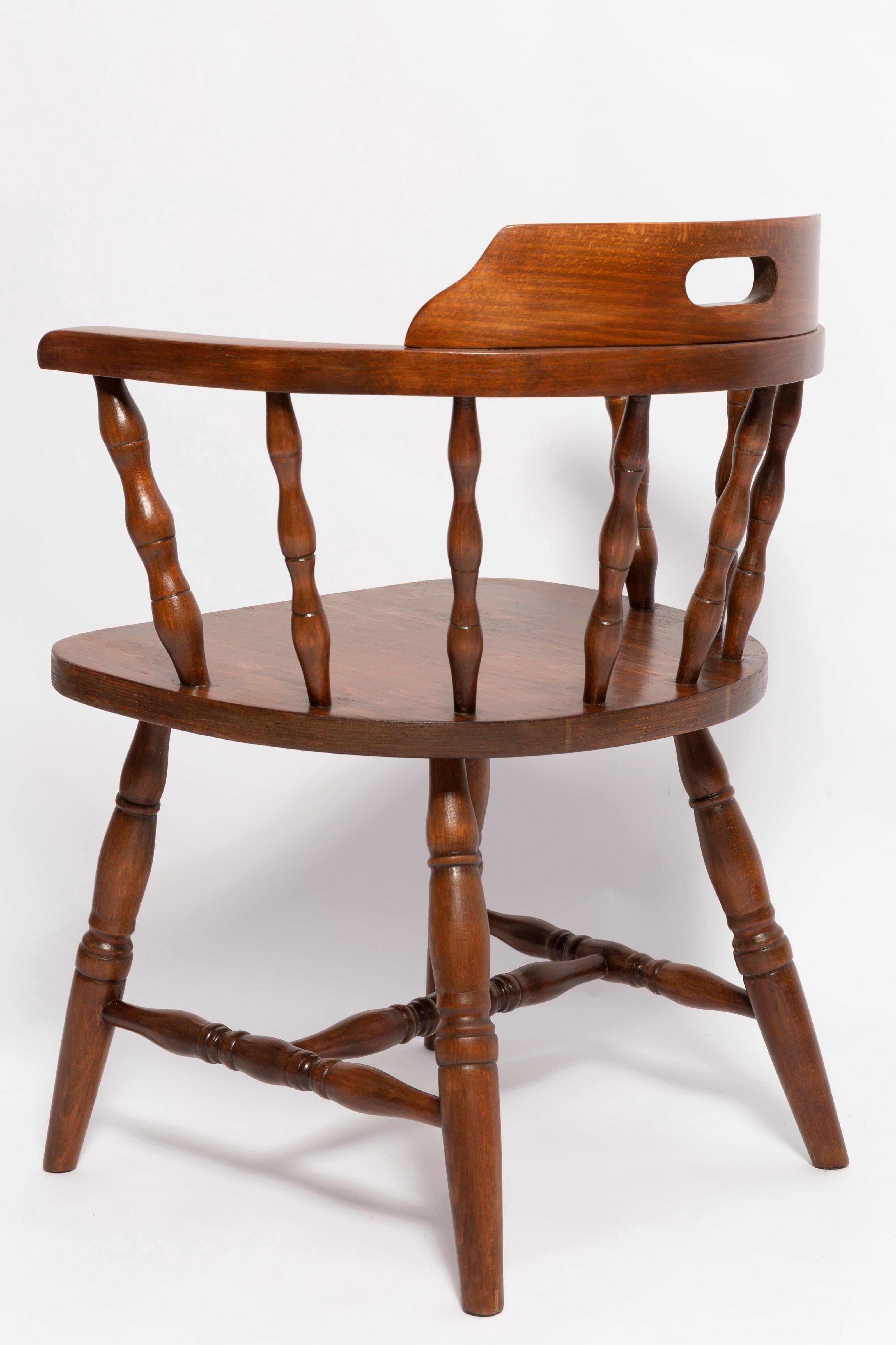 Set of Eight Mid Century Dark Brown Beechwood Bonanza Chairs, Europe, 1960s In Excellent Condition For Sale In 05-080 Hornowek, PL