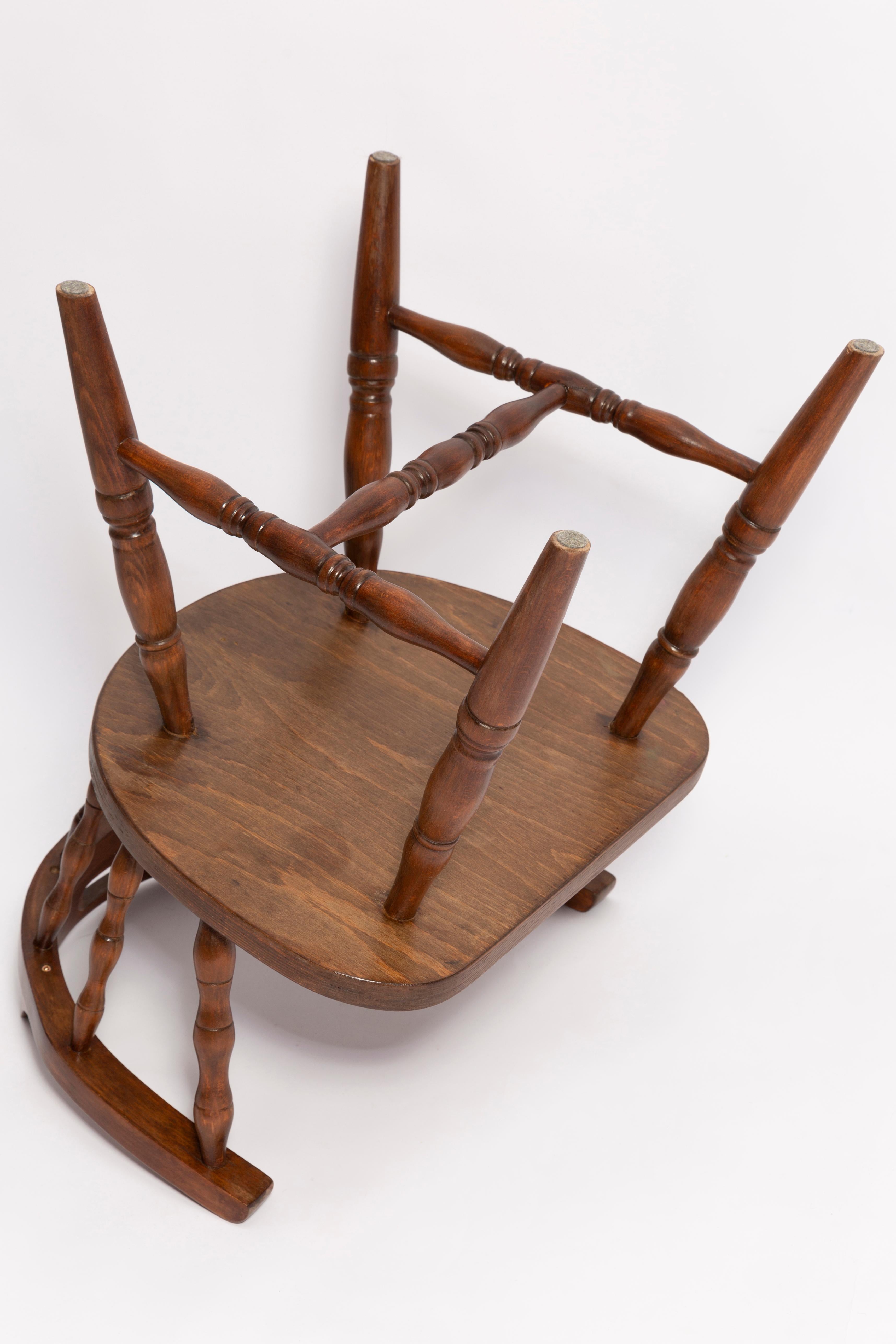 20th Century Set of Eight Mid Century Dark Brown Beechwood Bonanza Chairs, Europe, 1960s For Sale