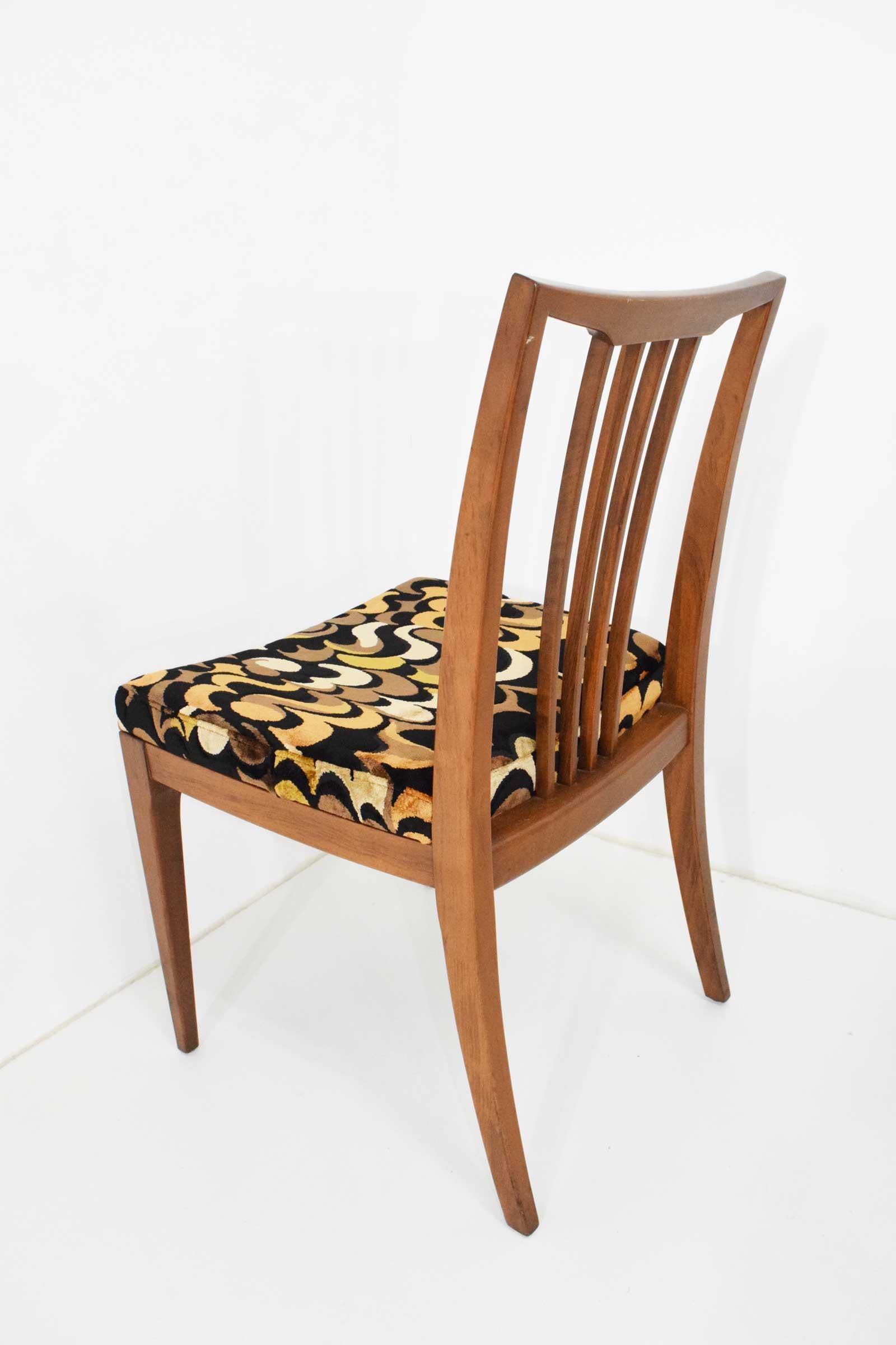 Upholstery Set of Four Midcentury Dining Chairs