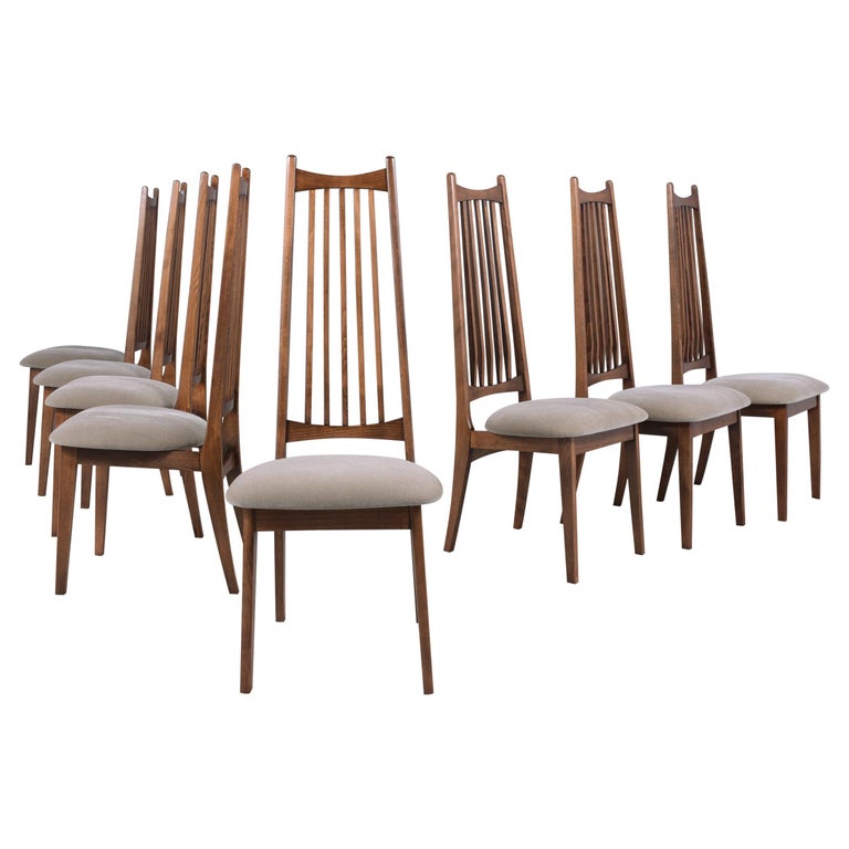 Vintage Set of Eight MidCentury Dining Chairs at 1stDibs