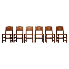 Set of Eight Mid-Century French Rush Dining Chairs (8)