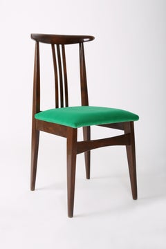 Set of Eight Mid Century Green Velvet Chairs Designed by Zielinski, Europe 1960s