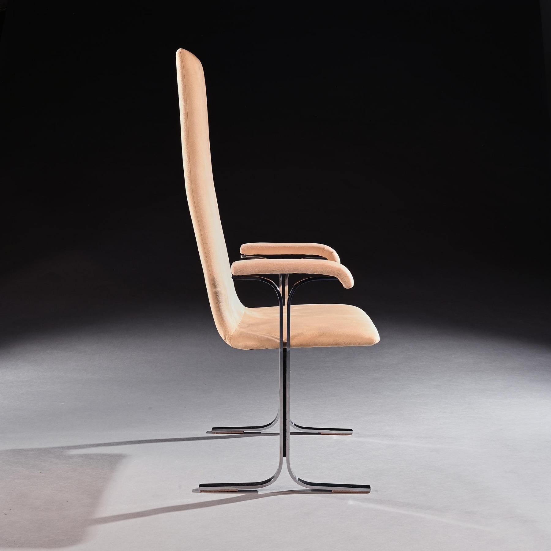 English Set of Eight Mid Century High Back Lisse Dining Chairs Designed by Tim Bates For Sale