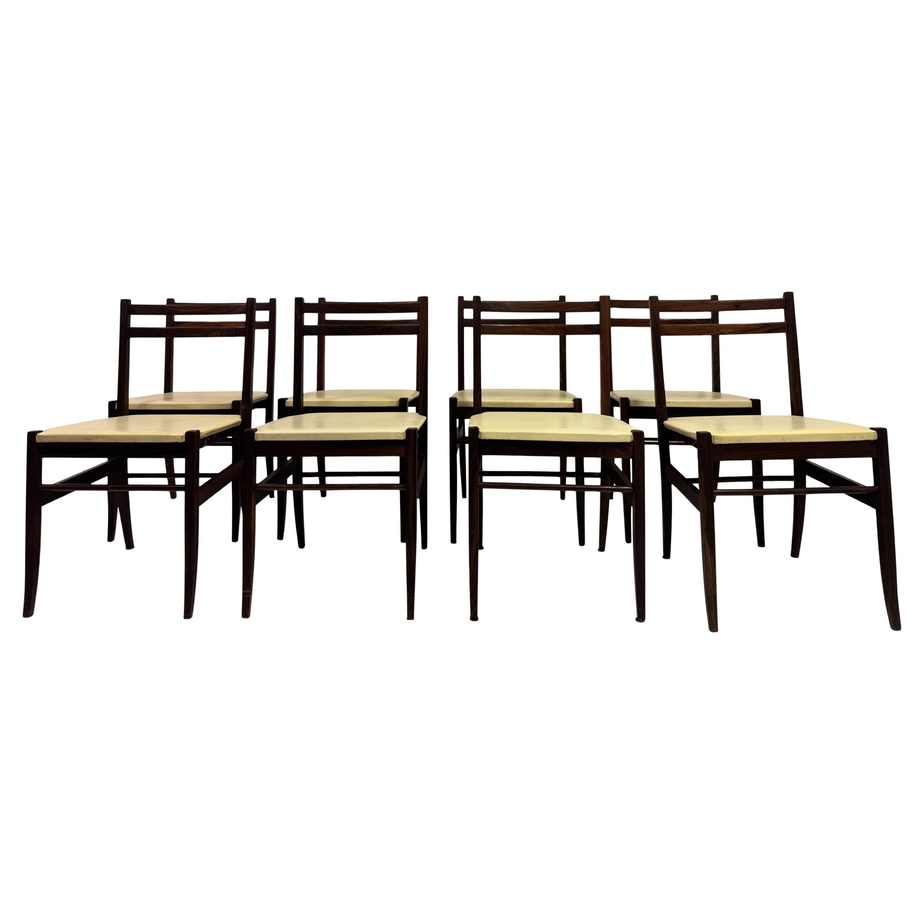 Set of Eight Mid Century Italian Dining Chairs