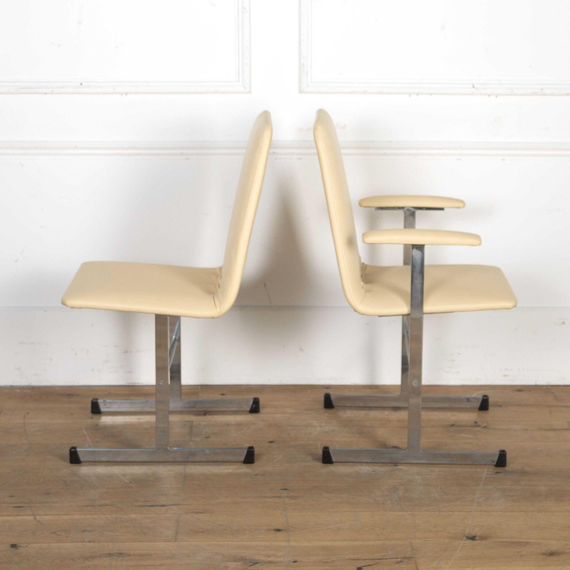Set of Eight Mid-Century Italian Leather Dining Chairs 2