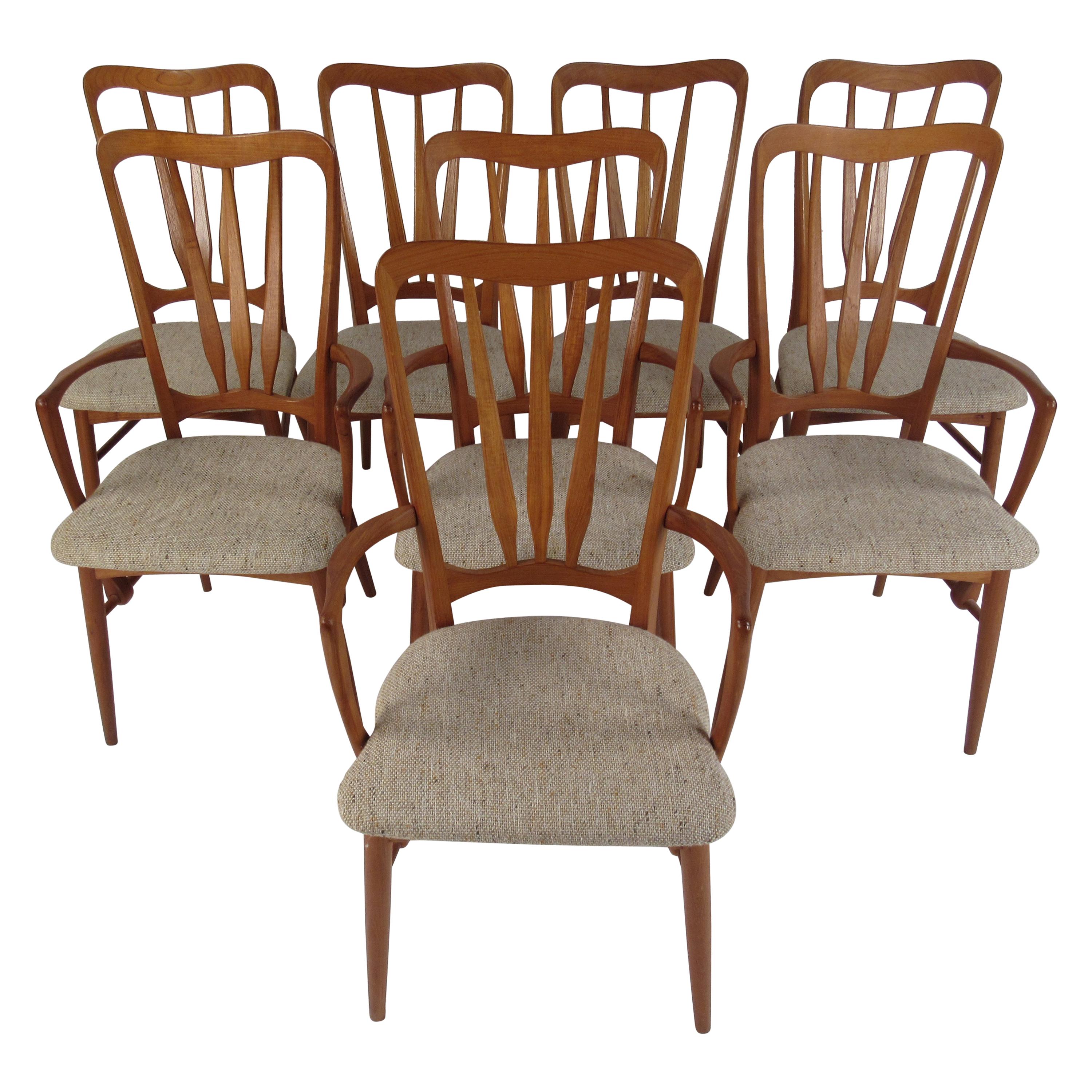 Set of Eight Midcentury Koefoeds Hornslet Dining Chairs