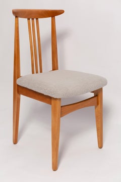 Set of Eight Mid-Century Linen Boucle Chairs, by M. Zielinski, Europe, 1960s