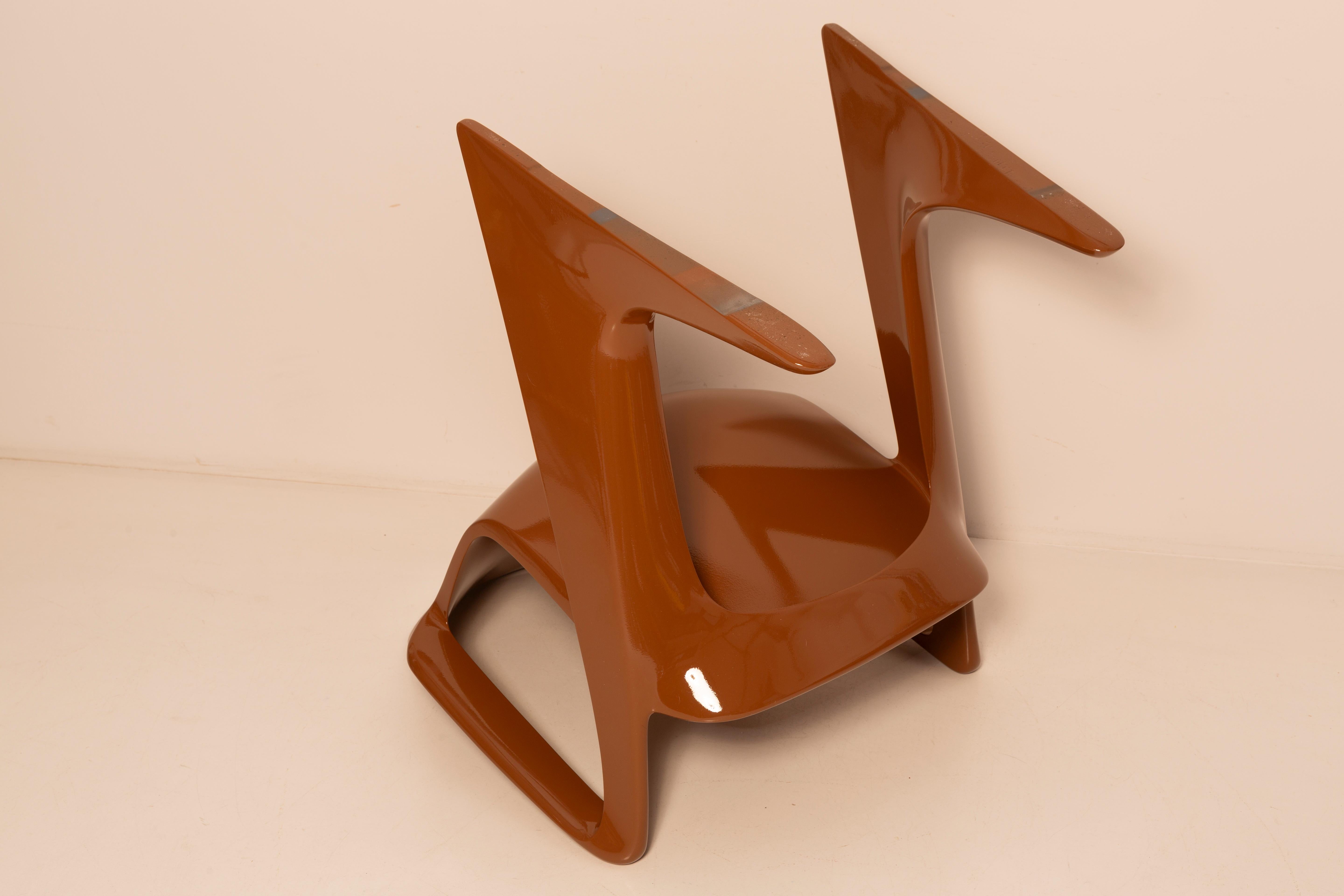Ensemble de huit chaises Kangourou du milieu du siècle Mocha Pantone, Ernst Moeckl, Allemagne en vente 6