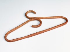 Set of Eight Mid-Century Modern Italian Bamboo and Rattan Coat Hangers, 1970s