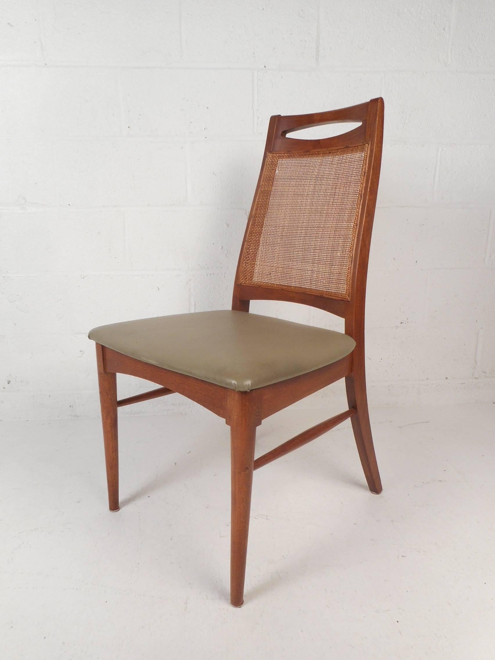 mid century cane back dining chairs