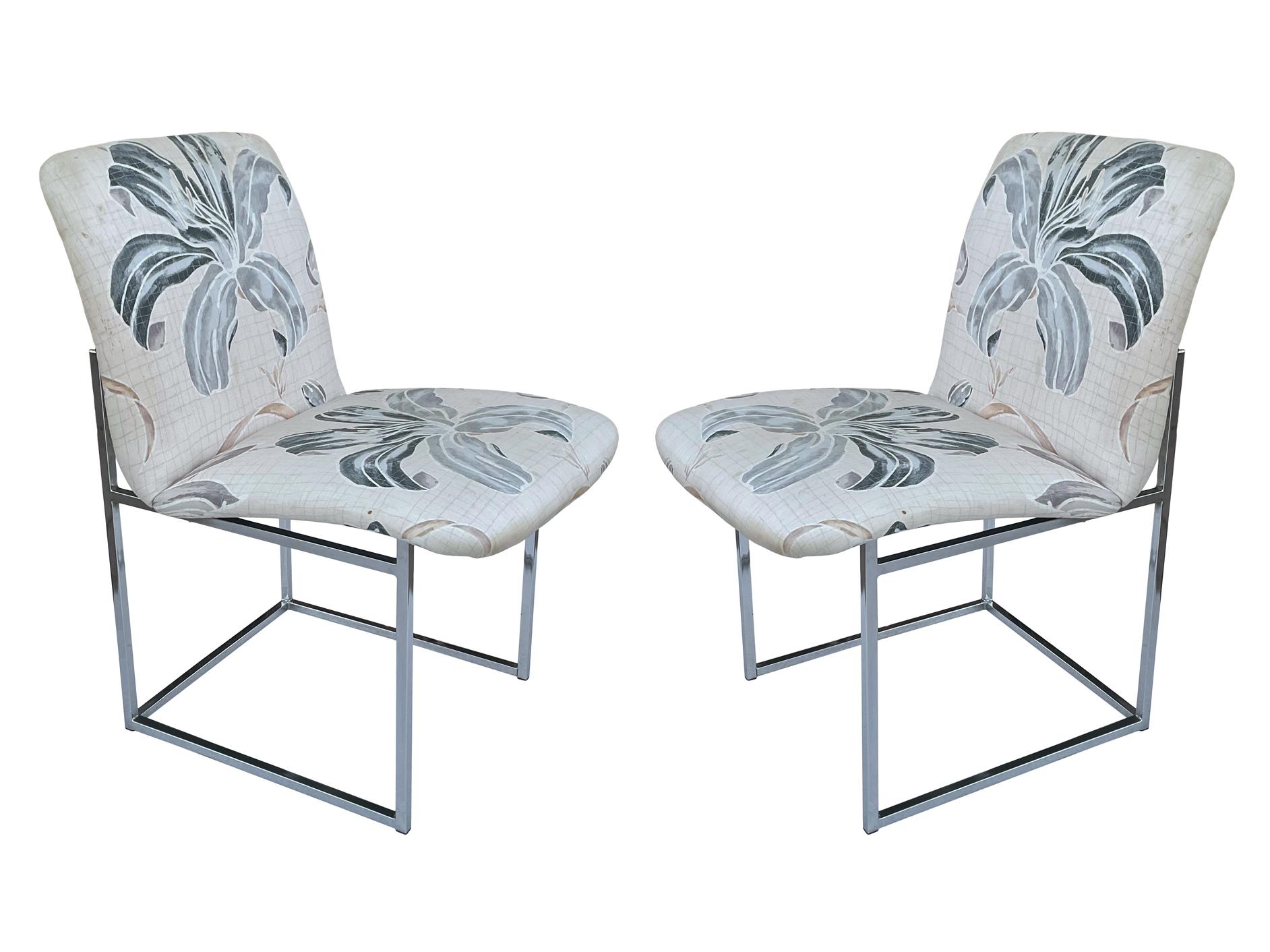 Set of Eight Mid-Century Modern Chrome Dining Chairs by Milo Baughman In Good Condition In Philadelphia, PA