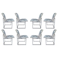 Set of Eight Mid-Century Modern Chrome Dining Chairs by Milo Baughman