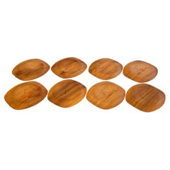 Set of Eight Mid-Century Modern Danish Teak Serving Plates