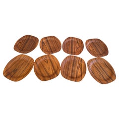 Set of Eight Mid-Century Modern Danish Teak Serving Plates