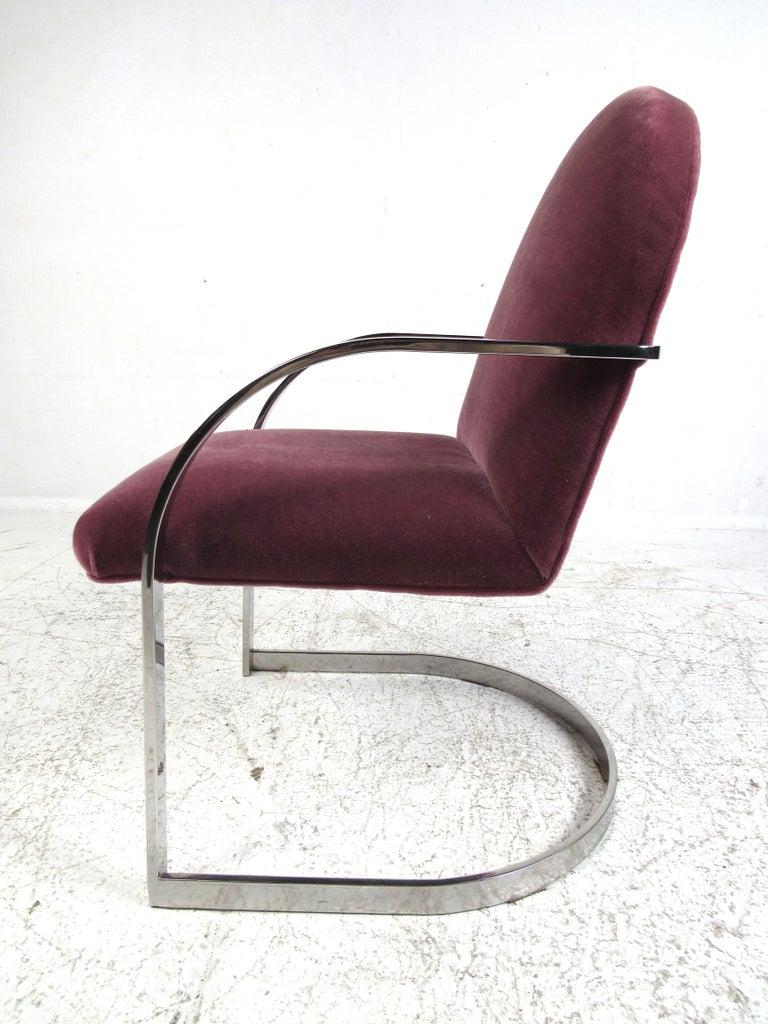 American Set of Eight Mid-Century Modern Flat Bar Milo Baughman Chairs For Sale