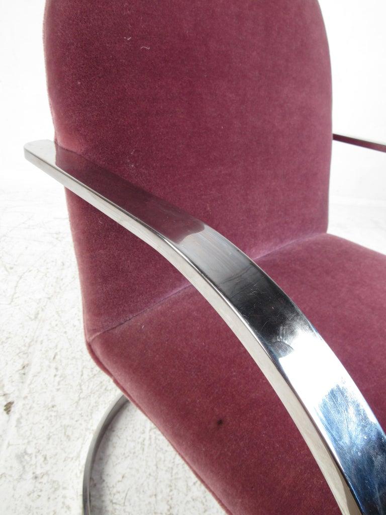 Set of Eight Mid-Century Modern Flat Bar Milo Baughman Chairs For Sale 1