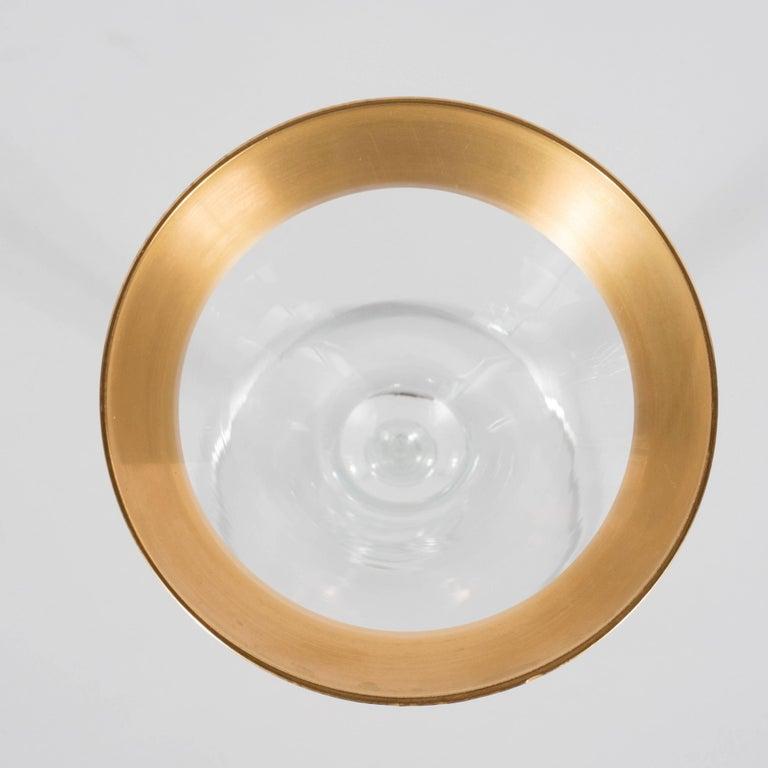 Gold Set of Eight Mid-Century Modern Martini Glasses/Champagne Flutes, Dorothy Thorpe