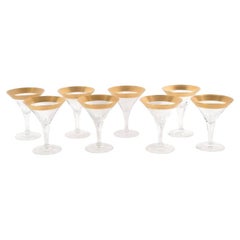 Set of Eight Mid-Century Modern Martini Glasses/Champagne Flutes, Dorothy Thorpe