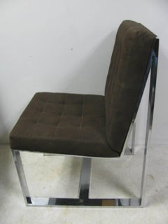 Set of Eight Mid-Century Modern Milo Baughman Cantilevered Dining Chairs