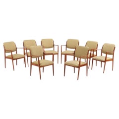 Set of Eight Mid Century Modern Open Arm Chairs, C. 1960