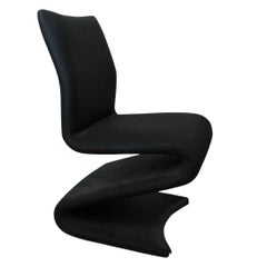 Set of Eight Mid Century Modern Zig Zag Dining Chairs