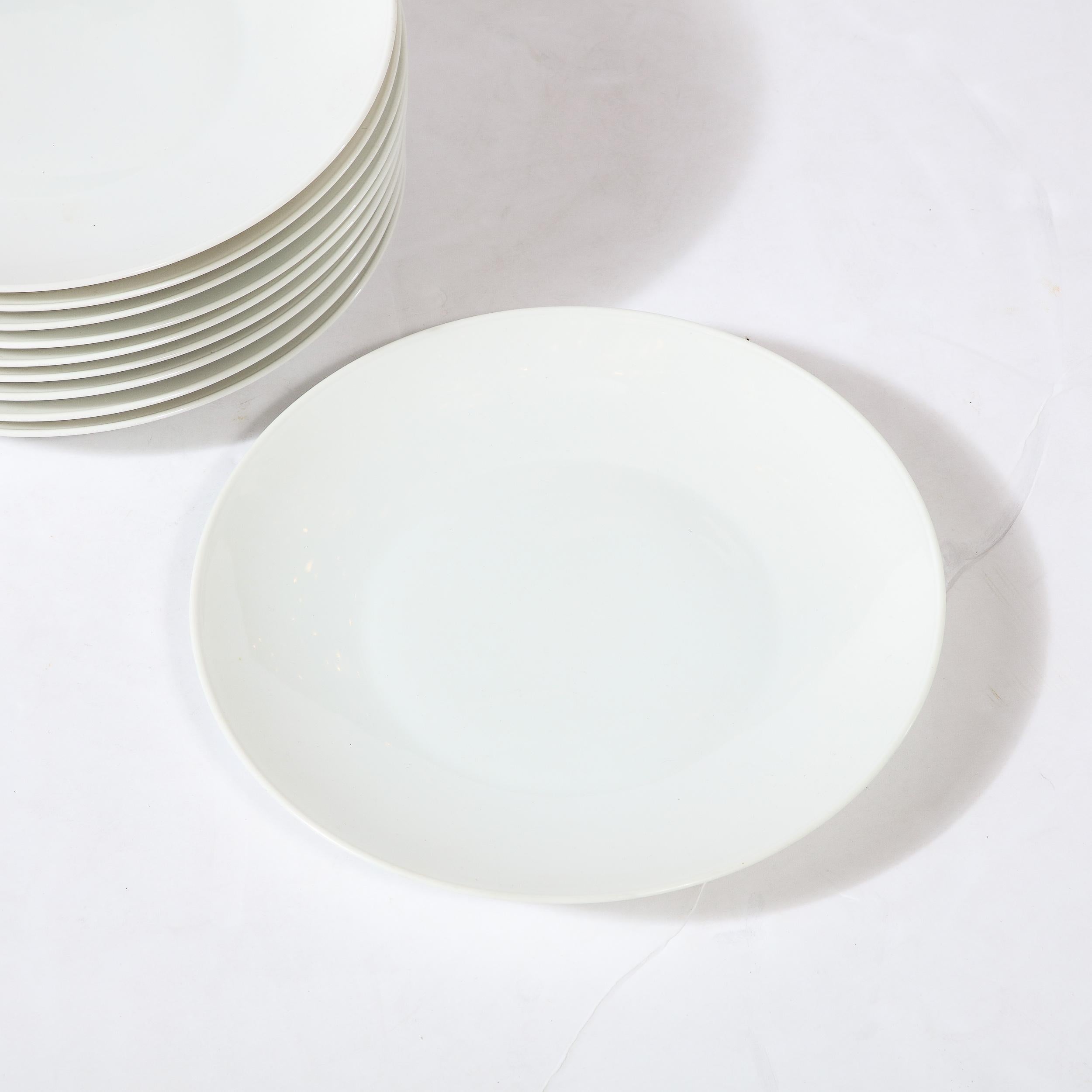 Mid-20th Century Set of Eight Mid-Century Modernist Porcelain Dinner Plates by Rosenthal, Germany