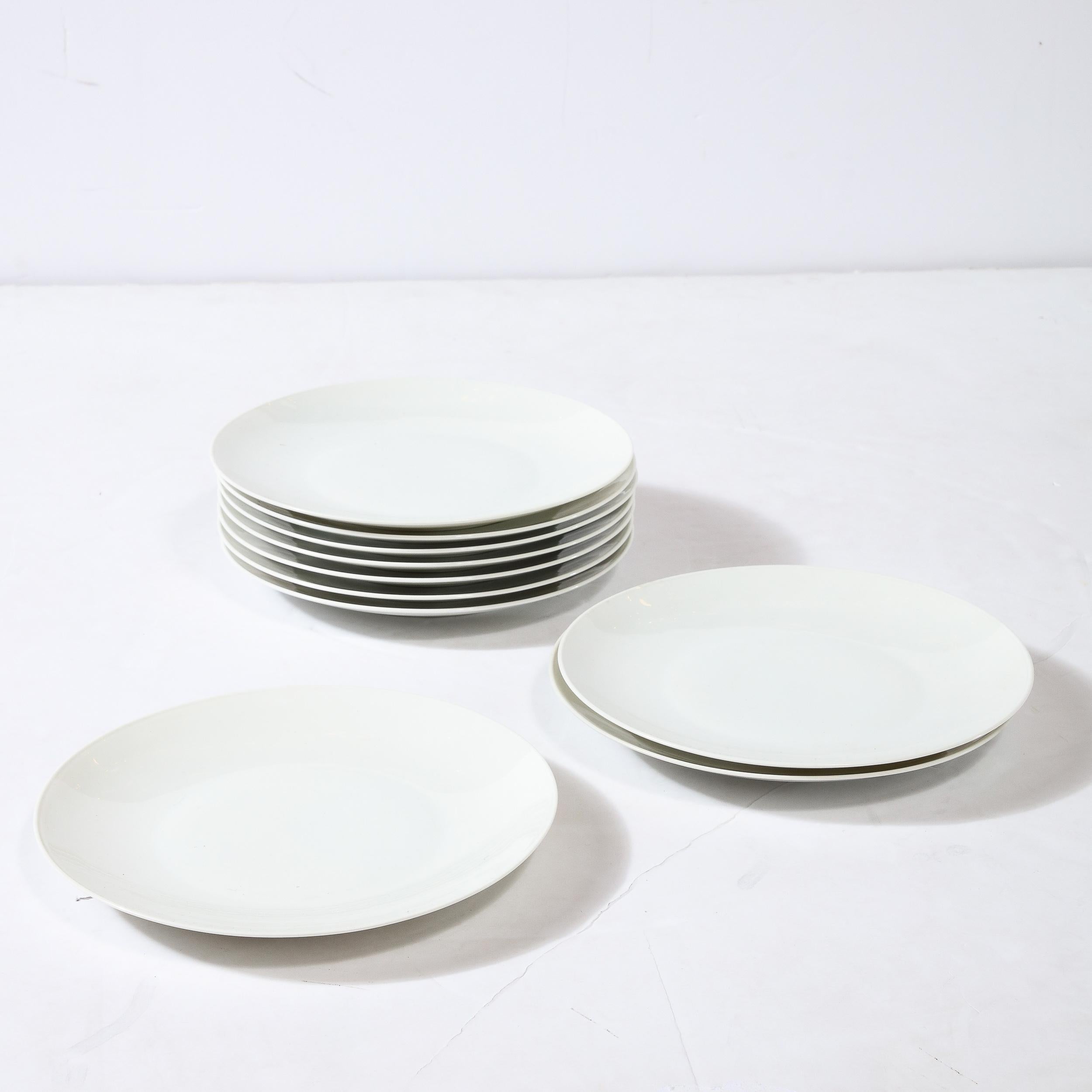 Set of Eight Mid-Century Modernist Porcelain Dinner Plates by Rosenthal, Germany 4