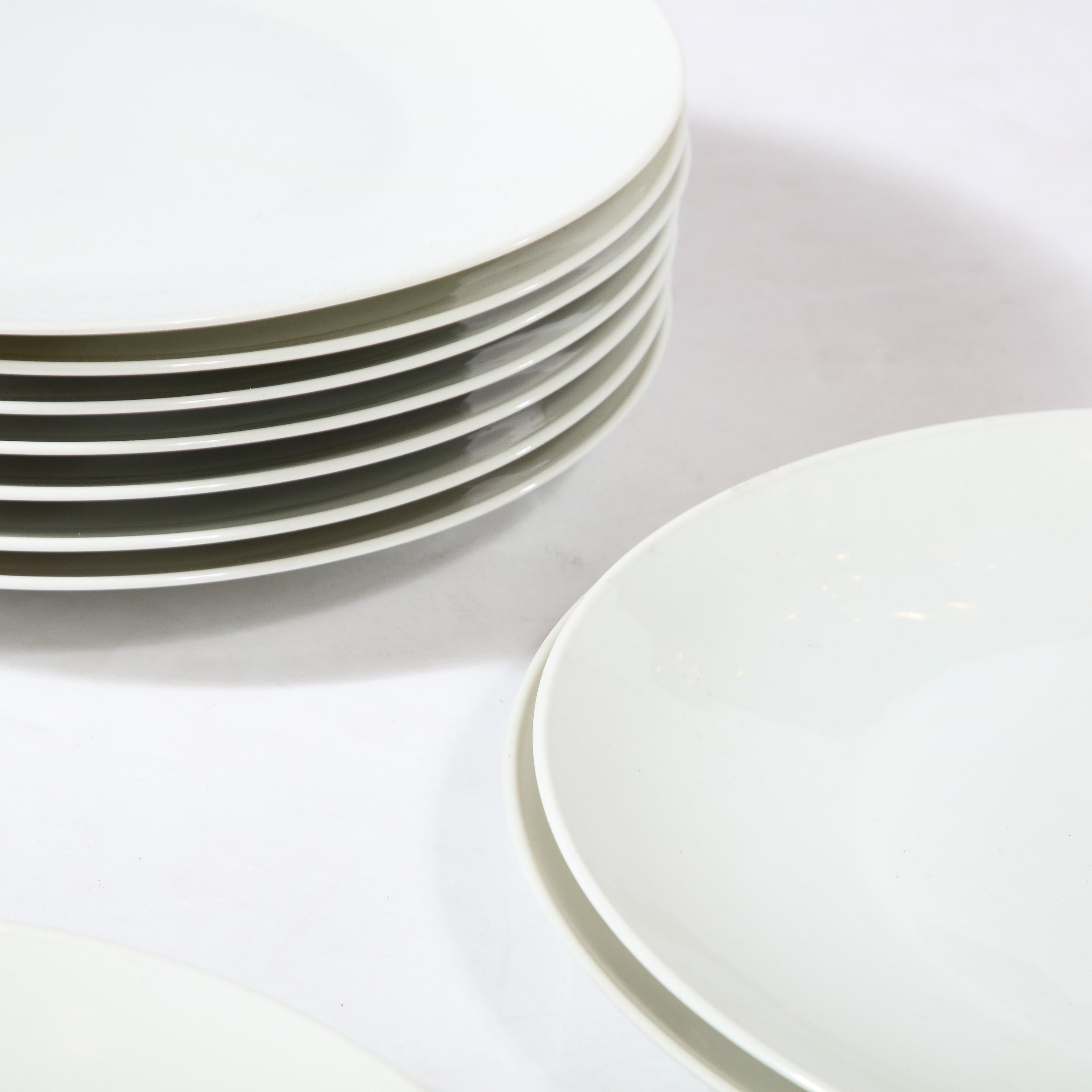 Set of Eight Mid-Century Modernist Porcelain Dinner Plates by Rosenthal, Germany 5
