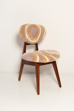 Set of Eight Mid Century Mushroom Chairs, Hand Tufting Beige Wool, Europe, 1960s