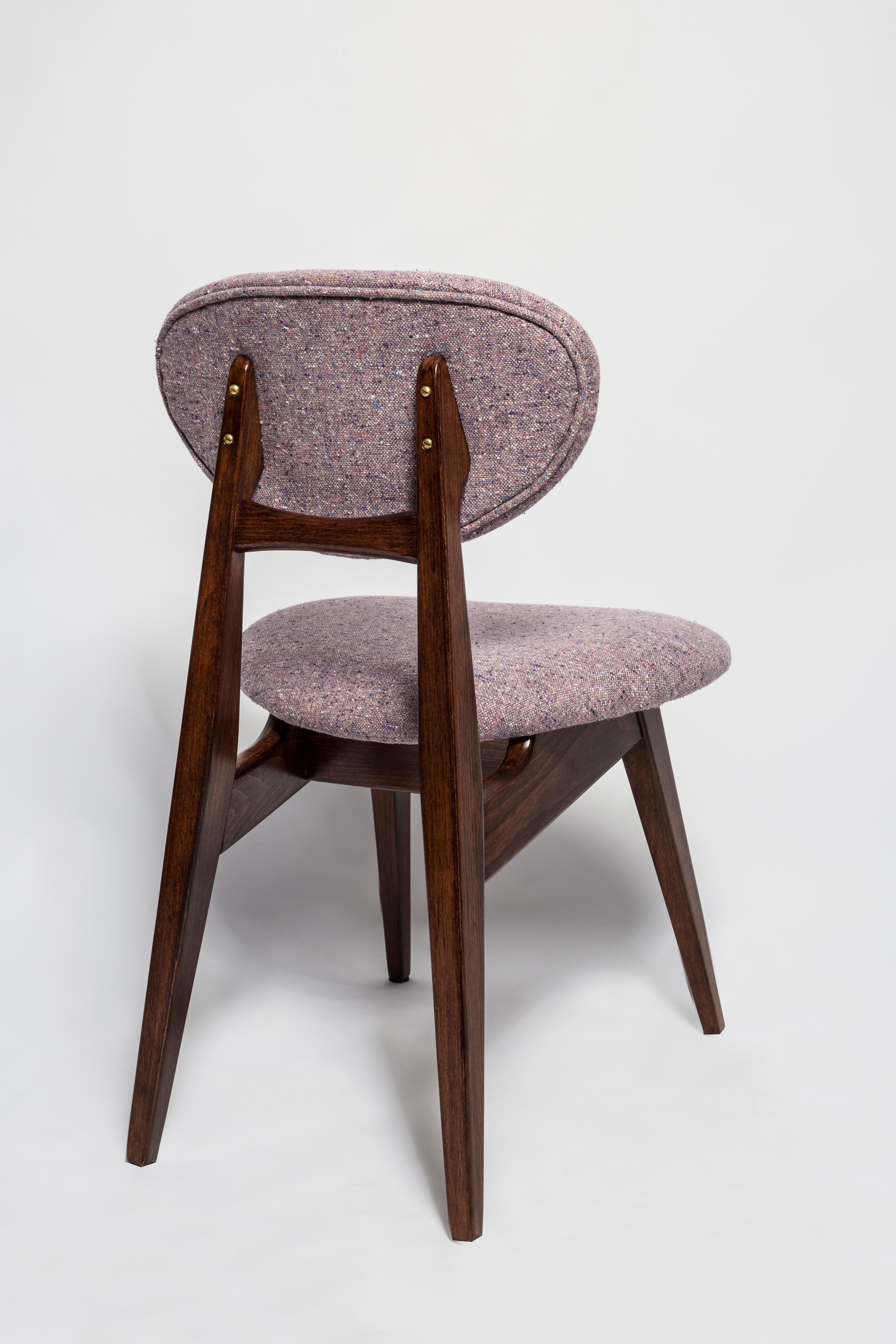 Hand-Crafted Set of Eight Mid Century Purple Mushroom Chairs, by J. Kedziorek, Europe, 1960s For Sale
