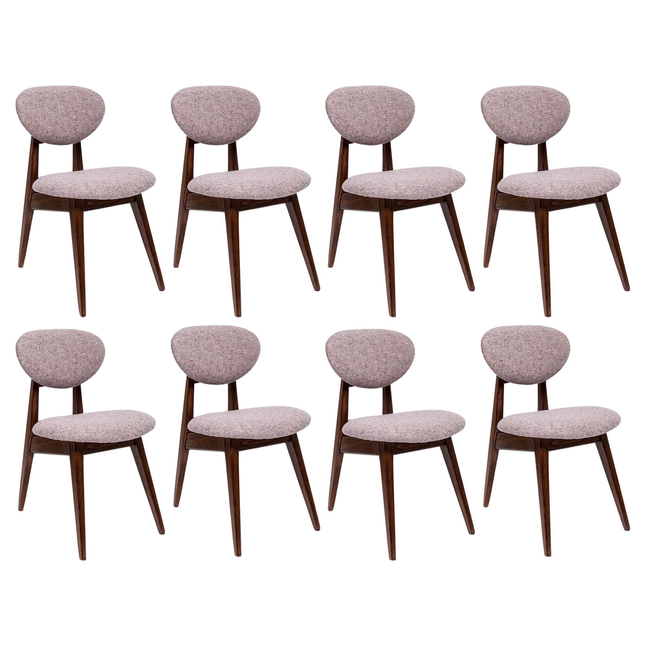 Set of Eight Mid Century Purple Mushroom Chairs, by J. Kedziorek, Europe, 1960s For Sale