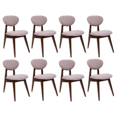 Retro Set of Eight Mid Century Purple Mushroom Chairs, by J. Kedziorek, Europe, 1960s