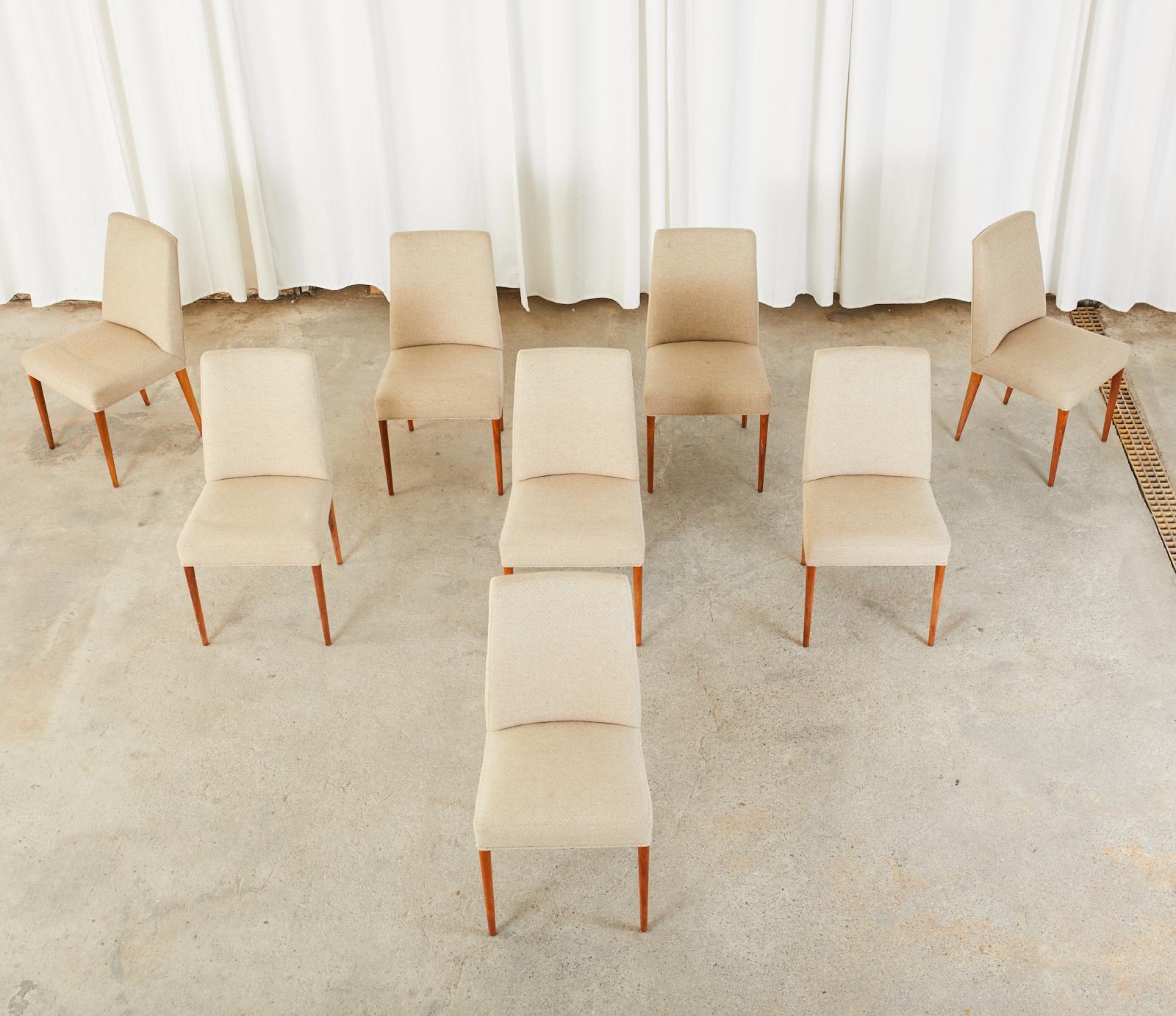 Hand-Crafted Set of Eight Mid-Century Scandinavian Modern Style Dining Chairs For Sale