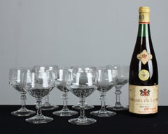 Set Of Eight Mid Century Wine Glasses, France, 1940s, 14 cm