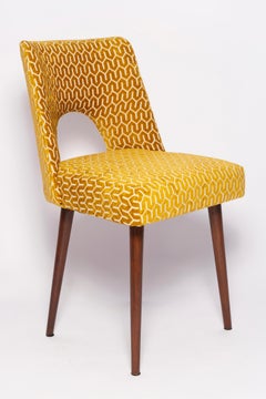 Set of Eight Mid-Century Yellow Mustard 'Shell' Chairs, Europe, 1960s