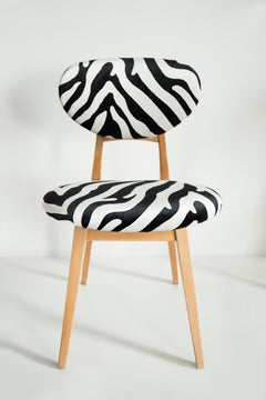 Set of Eight Mid-Century Zebra Chairs, by J. Kedziorek, Europe, 1960s