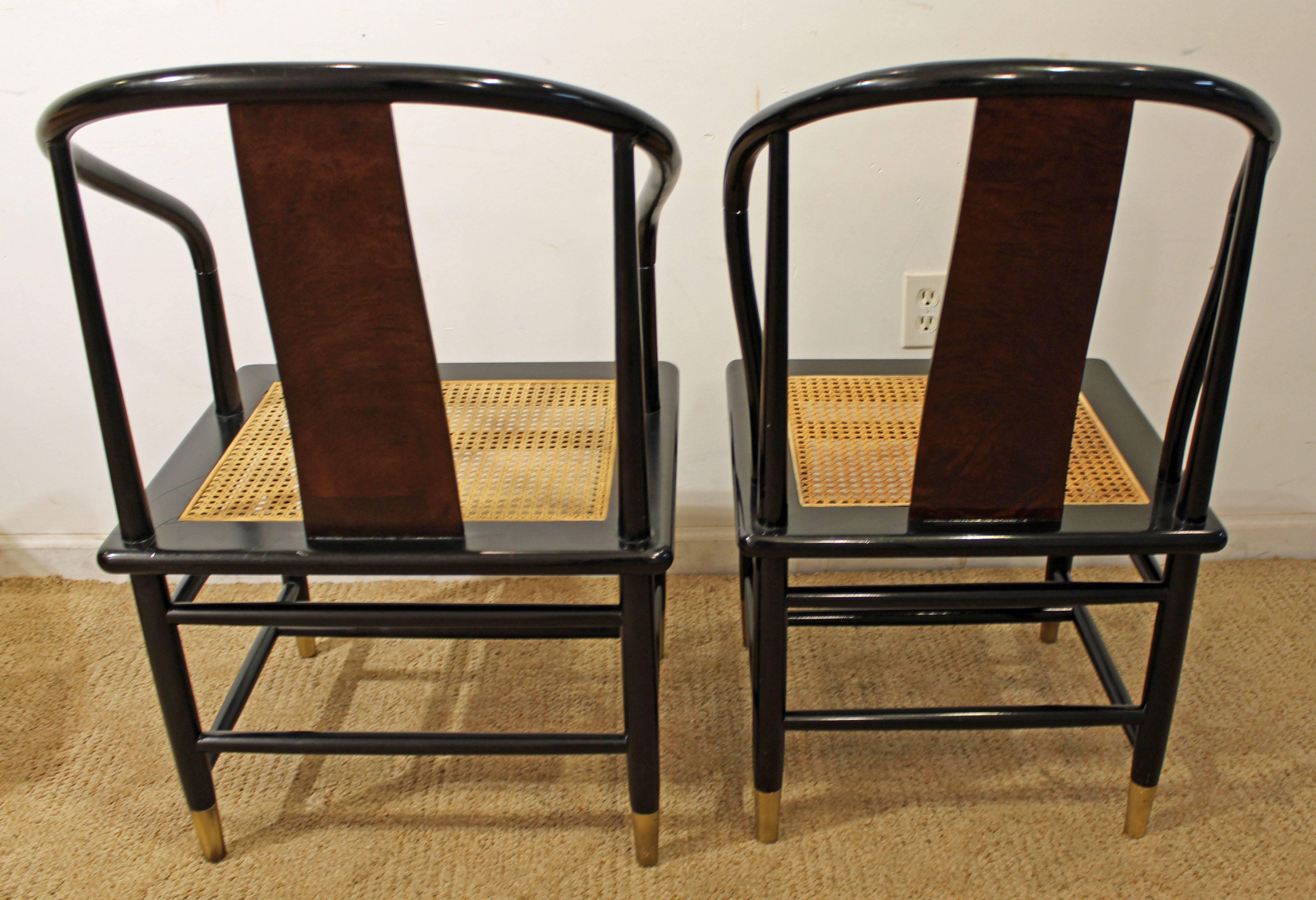 Mid-Century Modern Set of Eight Midcentury Asian Modern Henredon Lacquered Dining Chairs
