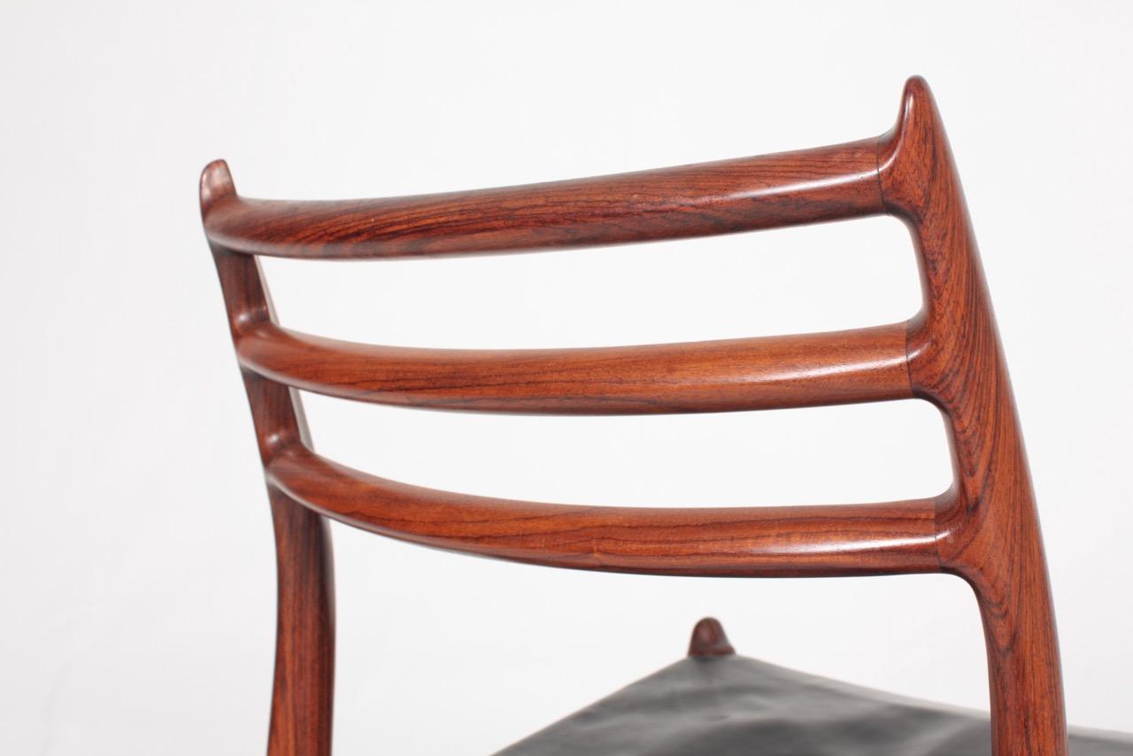 Set of Eight Midcentury Dining Chairs in Rosewood byMøller, Danish Design, 1960s 2