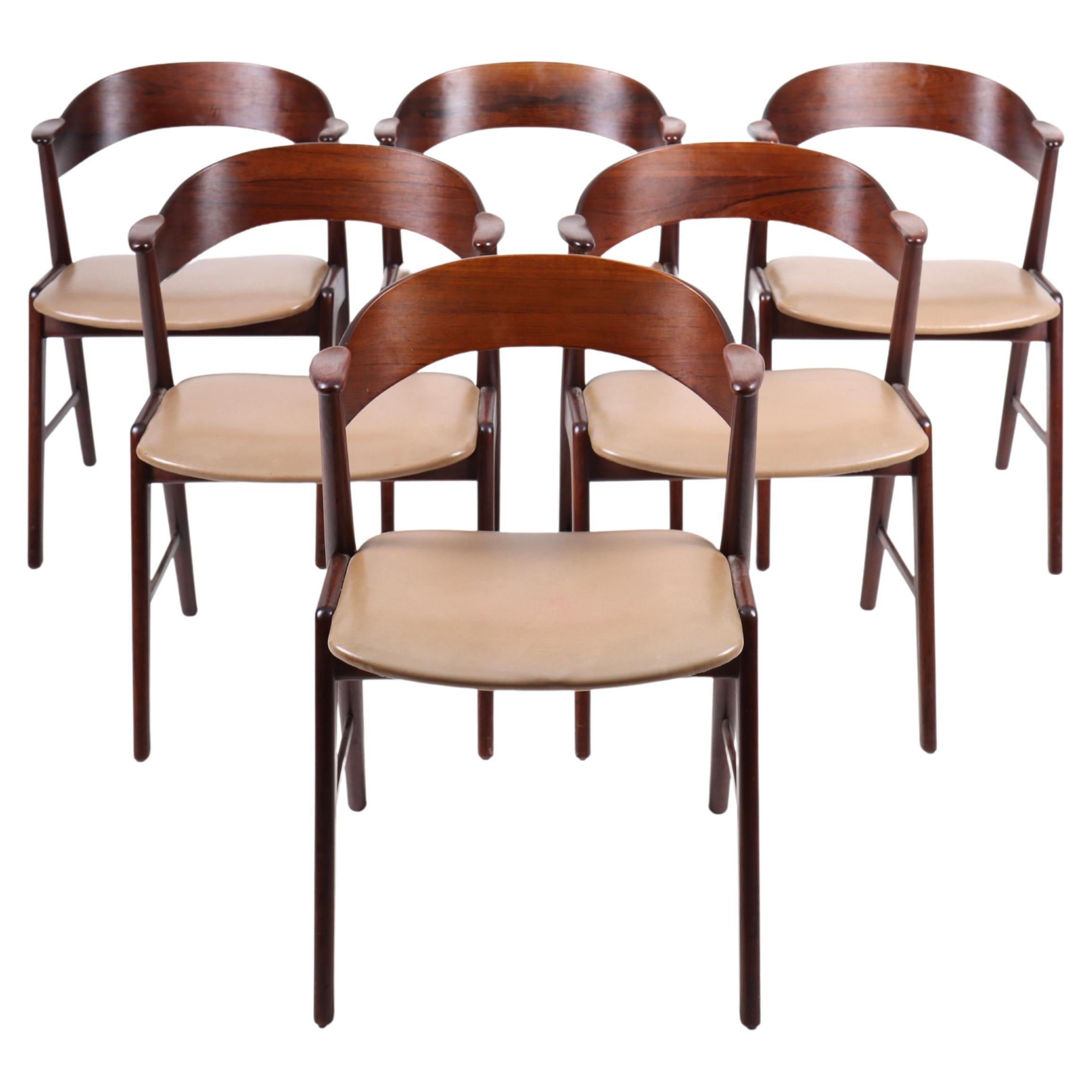 Set of Eight Midcentury Dining Chairs in Rosewood, Danish Design, 1960s