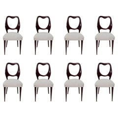 Set of Eight Midcentury Mahogany Dining Chairs by Vittorio Dassi, Italy